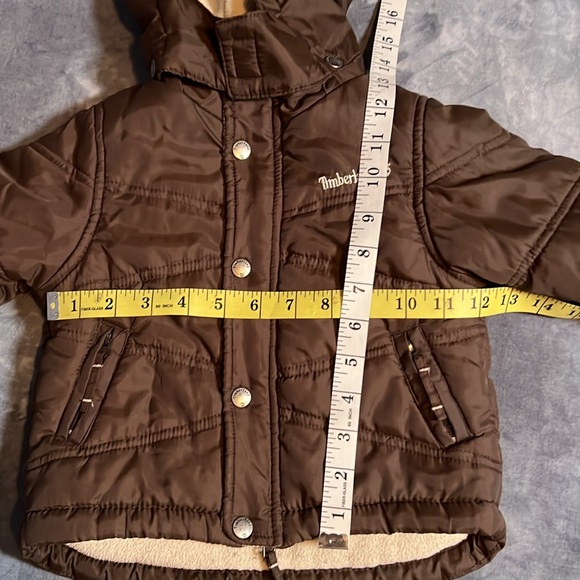 🥳 Host Pick 🥳 - Timberland Kids Parks Snap Front Removable Hood Jacket size 12M - Picture 7 of 16